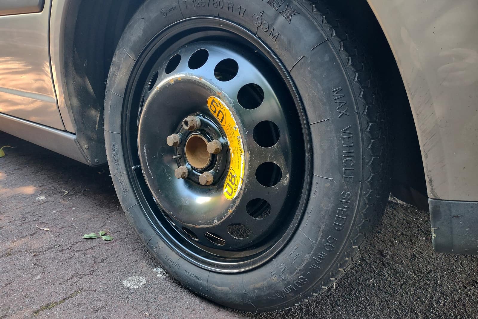 Roadside flat tire being taken care of